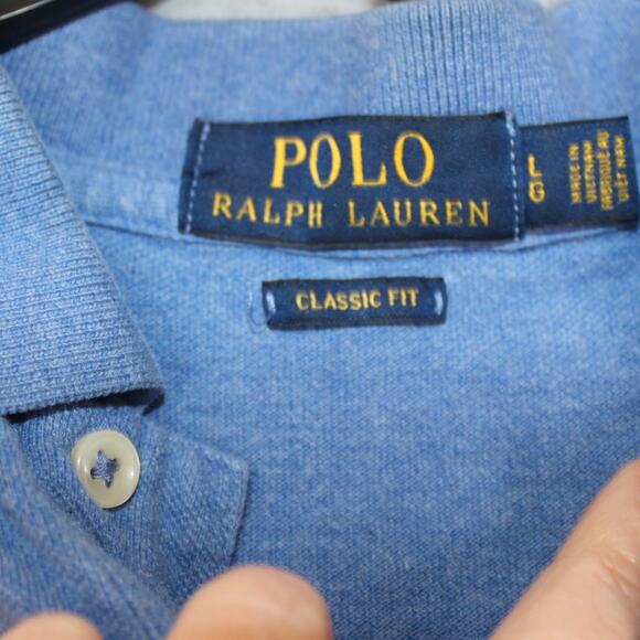 Polo Ralph Lauren Classic Fit Blue Polo Red Pony Label Size Large - Picture 3 of 5